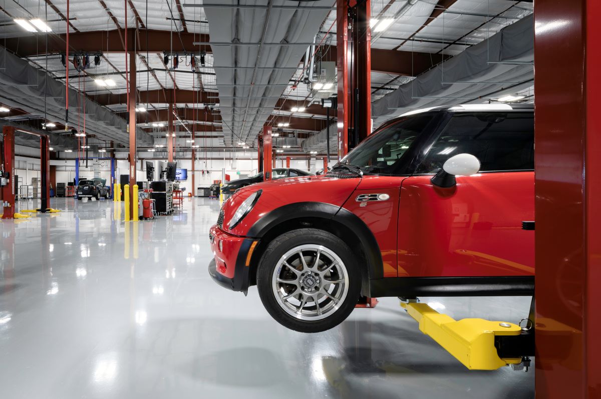 a car being worked on