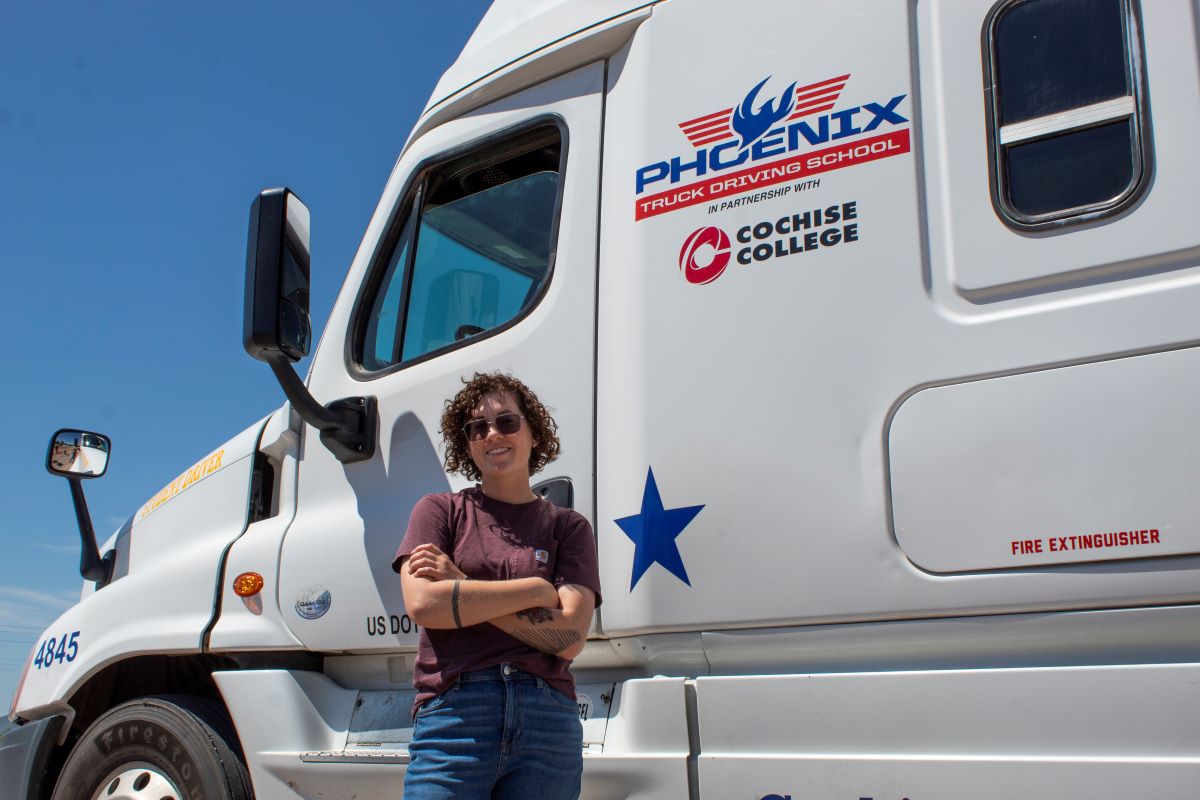 CDL Student Driving Truck