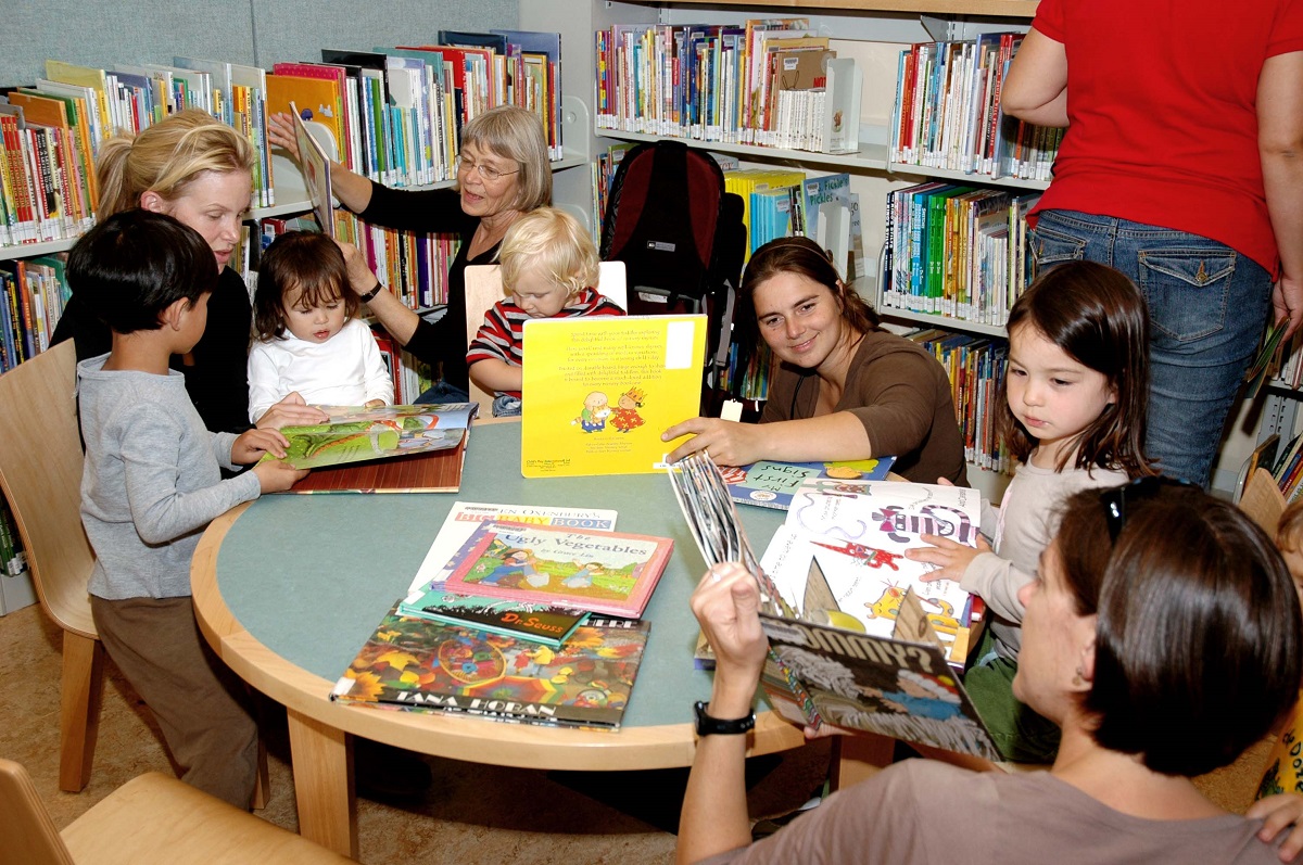 Teacher with children