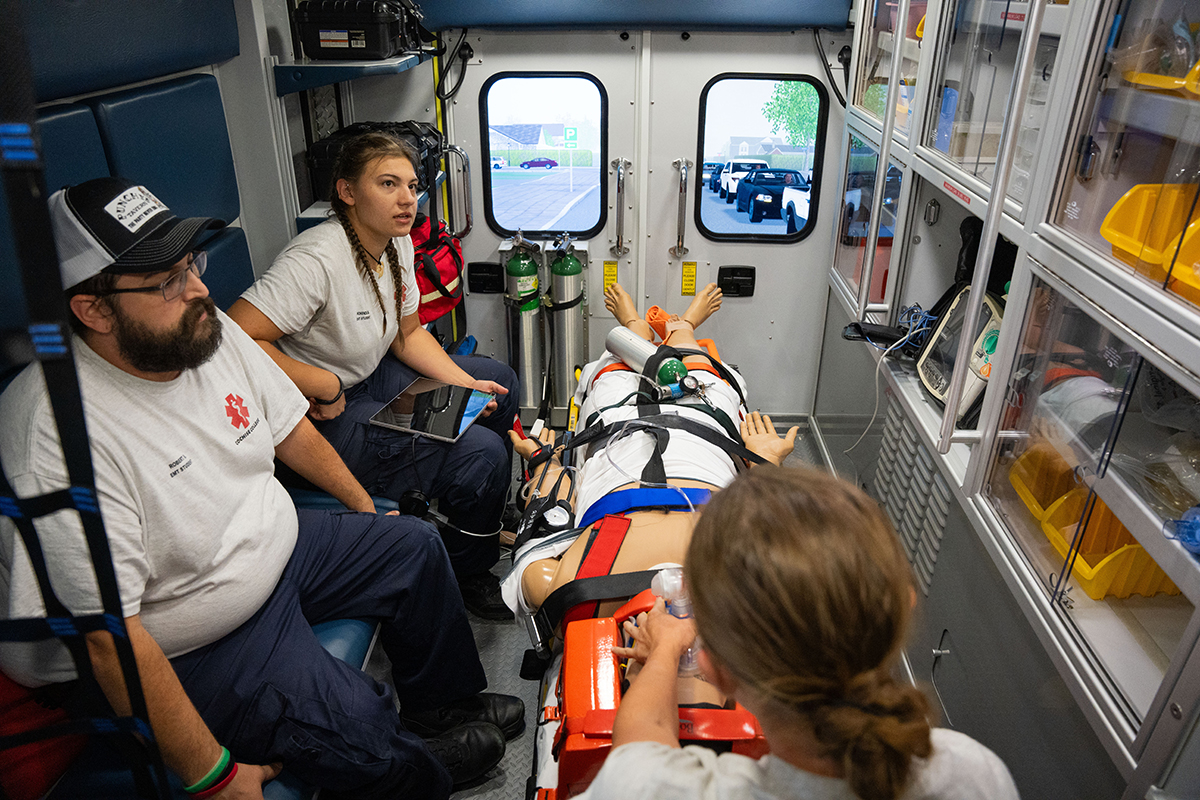 students in an ambulance