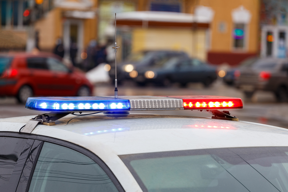 top of a cop car