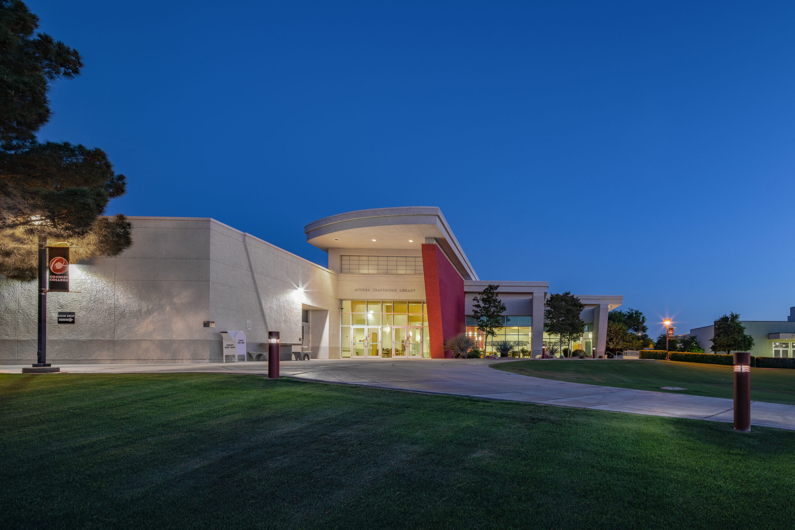 Sierra Vista library at dusk