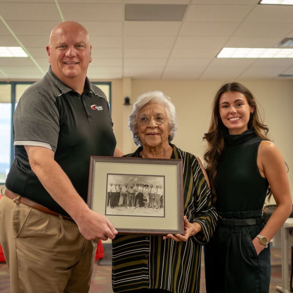 President Rottweiler receiving Photo from initial groundbreaking ceremony