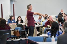 Dr. Bowen leading class discussion